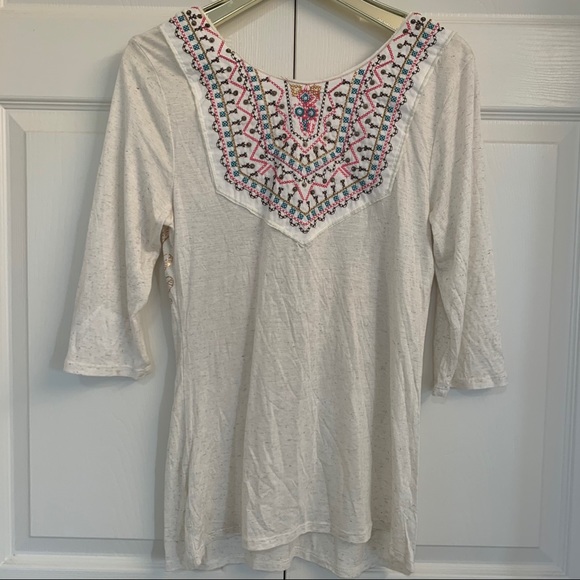 Harley-Davidson Rhinestone Beaded Cream Tee - Picture 5 of 5